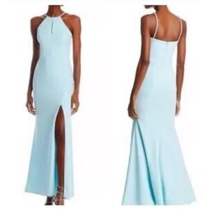 AQUA Rhinestone Embellished‎ Strap Keyhole Gown Size 4